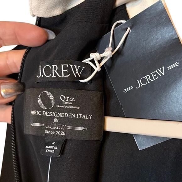 J.Crew Embellished Collar Black Shift Dress 4 NWT Holiday Party Work - Picture 6 of 9